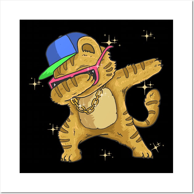 cool cat dabbing Wall Art by sharukhdesign